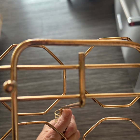 Libbey Gold Leaf 8 Glass Set with Holder Vintage - Picture 12 of 13